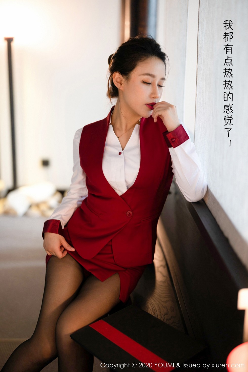 嫩模徐安安杭州旅拍私人管家剧情主题性感红色内衣完美诱惑写真